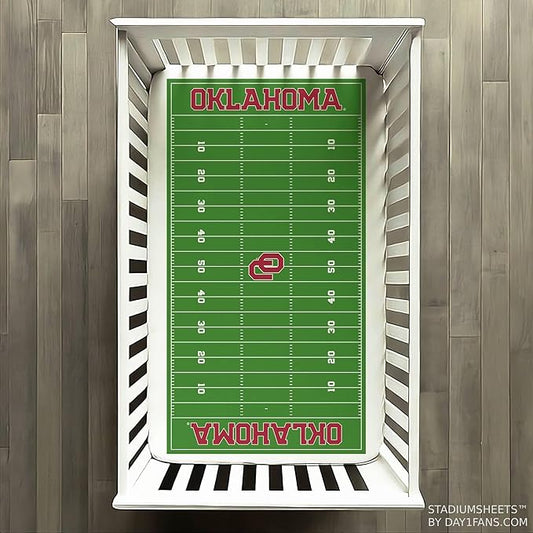 STADIUMSHEETS Day1Fans Officially-Licensed Fitted Crib Sheet (Oklahoma Sooners)
