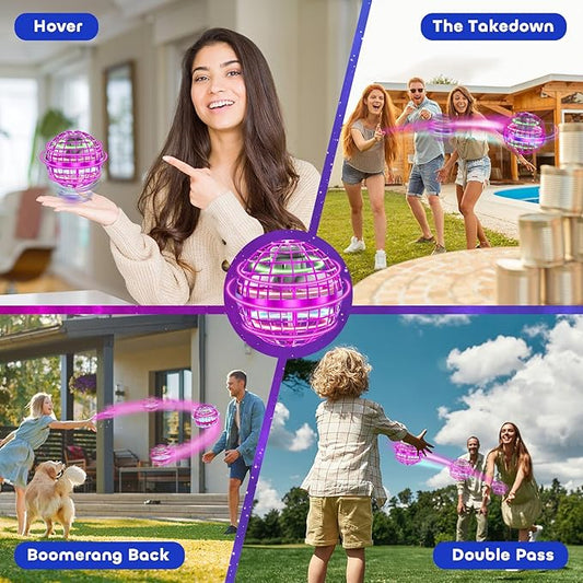Tikduck Flying Orb Ball 2025 Toys Soaring Hover Boomerang Spinner Hand Controlled Mini Drone Cosmic Globe Spinning Kids Outdoor Fly Toy Birthday Gift Cool Stuff for Boys Girls 6 7 8 9 10+ Year Old