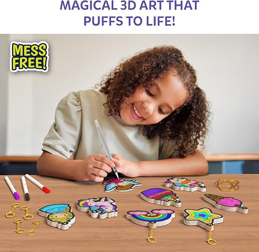 Skillmatics 3D Art Kit - Aqua Puffs Princesses & Unicorns, Stocking Stuffers, Paint by Number Craft for Kids, DIY Color & Inflate Activity, Christmas Gift for Girls & Boys Ages 4, 5, 6, 7, 8, 9, 10