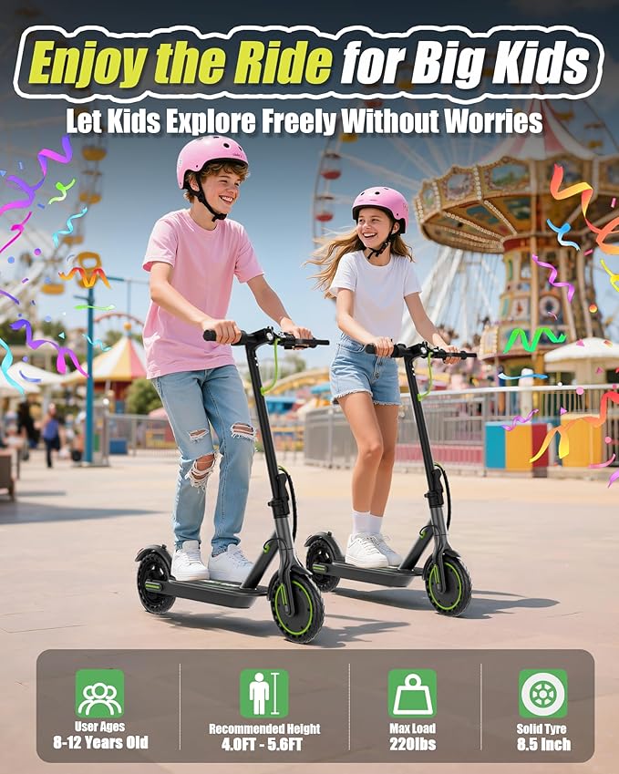 MAXSHOT Electric Scooter Adults & Big Kids, 350W Powerful Motor, Top Speed 16/19MPH, 12/16/19/21Miles Range, 8.5" Solid Tires Folding Commuter Escooter with Dual Suspension for Commuting, APP Control