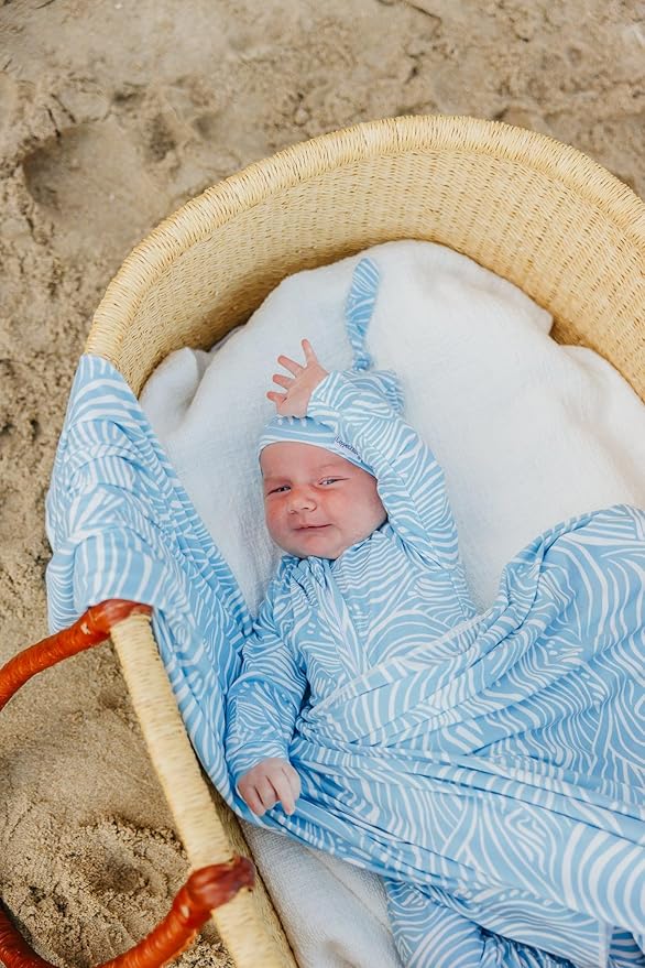 Copper Pearl Baby Swaddle Blanket - Premium Knit Baby Blanket, Large Soft Stretchy Receiving Blankets for Baby Boy and Girl, Swaddles for Newborn, Infant, and Toddler (Surf)
