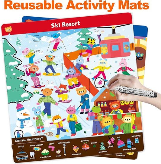 Search and Find Educational Game for Kids 3, 4, 5, 6 Year Olds - Reusable Preschool Learning Activities, Art & Craft Toys | Builds Vocabulary, Gifts for Toddlers, Girls and Boys