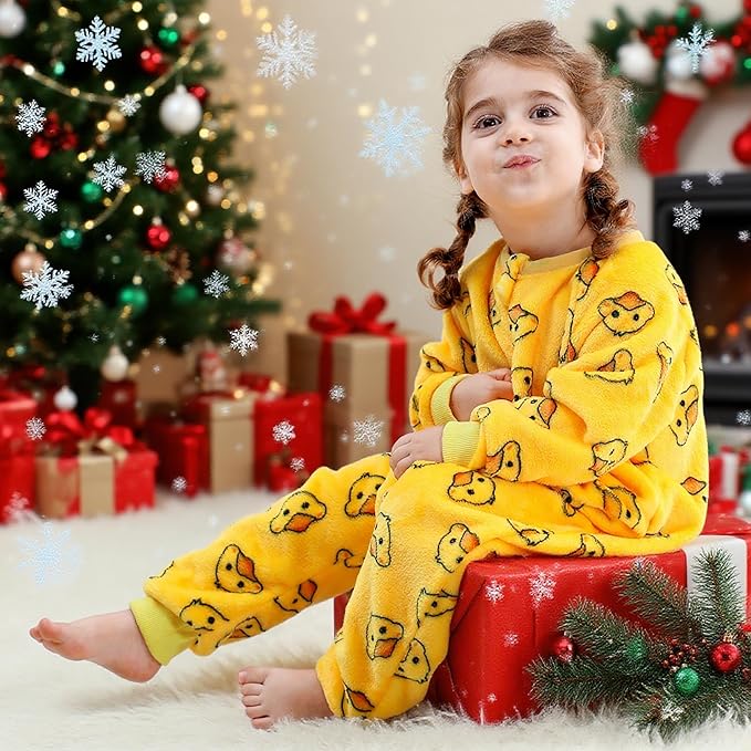 MICHLEY Toddler Flannel Sleeping Sack with Feet,Long Sleeve Baby Sleeping Bag 3-Way Zipper Super Warm Wearable Blankets