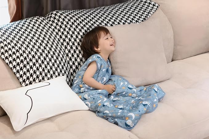 Baby Sleep Sack 2-4 T 95% Rayon from Bamboo 5% Spandex Boys & Girls Wearable Blanket 1.0 TOG Toddler Sleeping Sack 2- Way Zipper X-Large Blue Bears