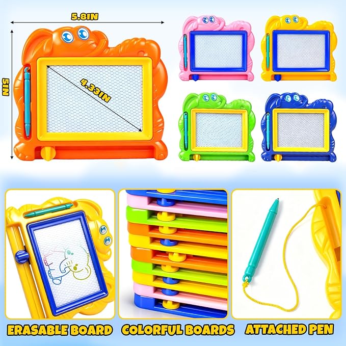 Hymaz 22 Pack Magnetic Drawing Board for Kids, Colorful Doodle Drawing Board for Toddlers 1-3, Erasable Doodle Sketch Tablet Writing Pad for Boys Girls Classroom Rewards Party Favors Easter Gifts