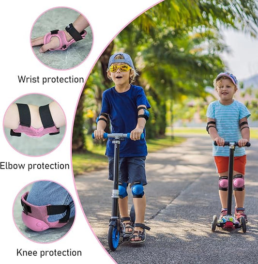 PAPAISON Kids/Youth Knee Pad, Elbow Pads & Wrist Guards for Inline Skating Bike Cycling Skateboard Scooter, 3 in 1 Protective Gear Set for Girls Boys Adult