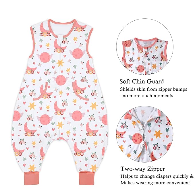 Toddler Sleep Sacks Sleep Sack 5T 6T 7T with legs Cozy comfy Baby Warable Blanket with 2-Way Zipper (5T-7T)