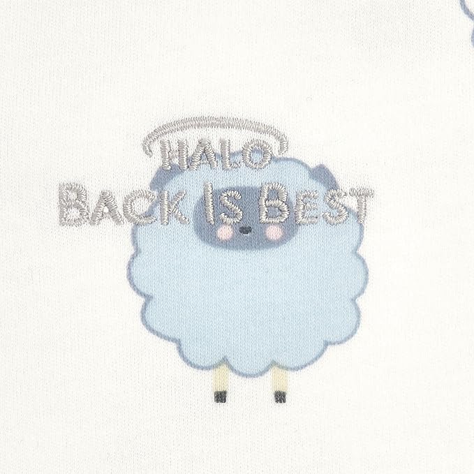 HALO SleepSack, 100% Cotton Wearable Blanket, Swaddle Transition Sleeping Bag, TOG 0.5, Sleepy Sheep, Large, 12-18 Months