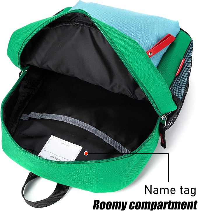 HawLander Little Kids Backpack for Boys or Girls, Toddler School Bag Fits 3 to 6 years old, Green, 12 Inch