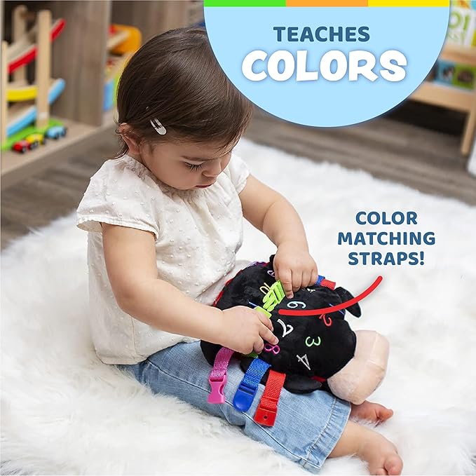 Buckle Toys - Becky Ladybug Stuffed Animal - Montessori Learning Activity Sensory Processing Toy - Develop Motor Skills and Problem Solving - Autism Sensory Toys