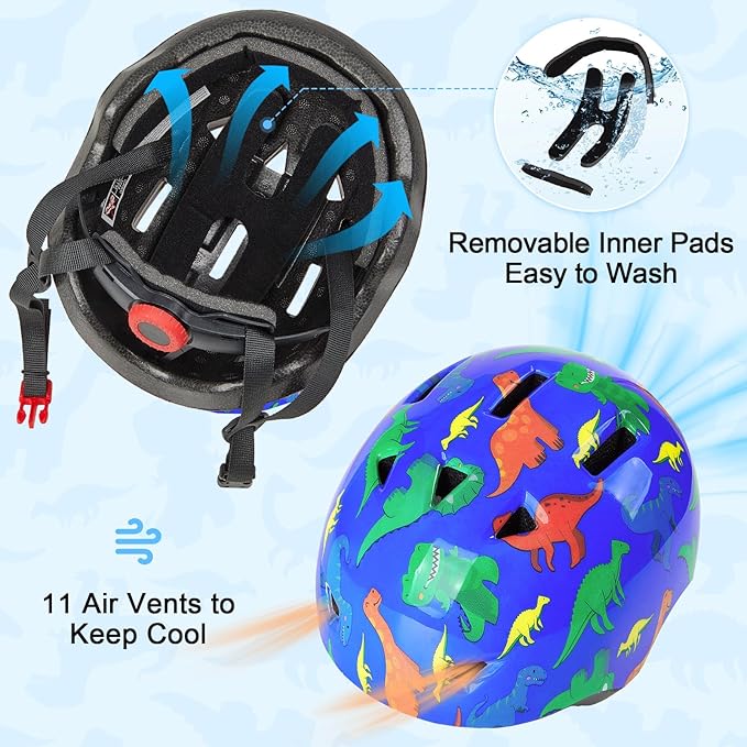 Toddler Helmet, Baby Infant Bike Helmet with Toddler Knee Pads and Elbow Pads Set for Kids 1-3 Years, Adjustable Baby Bike Helmets for Scooter Bicycle