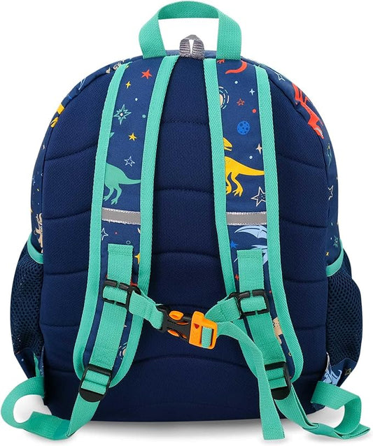 JAN & JUL Boys' Water Resistant Backpack for School, Lightweight Schoolbag for Kids (Space Dinos, One Size)