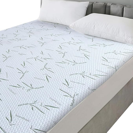 Waterproof Mattress Protector Pad - King Size 78" x 80" Inch, Viscose Derived from Bamboo, Ultra Soft, Breathable, Washable Bed Mattress Cover for Comfort & Protection