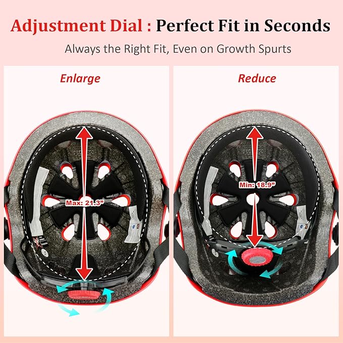 KAMUGO Kids Adjustable Helmet, Suitable for Toddler Kids Ages 2-14 Boys Girls, Multi-Sport Safety Cycling Skating Scooter Helmet