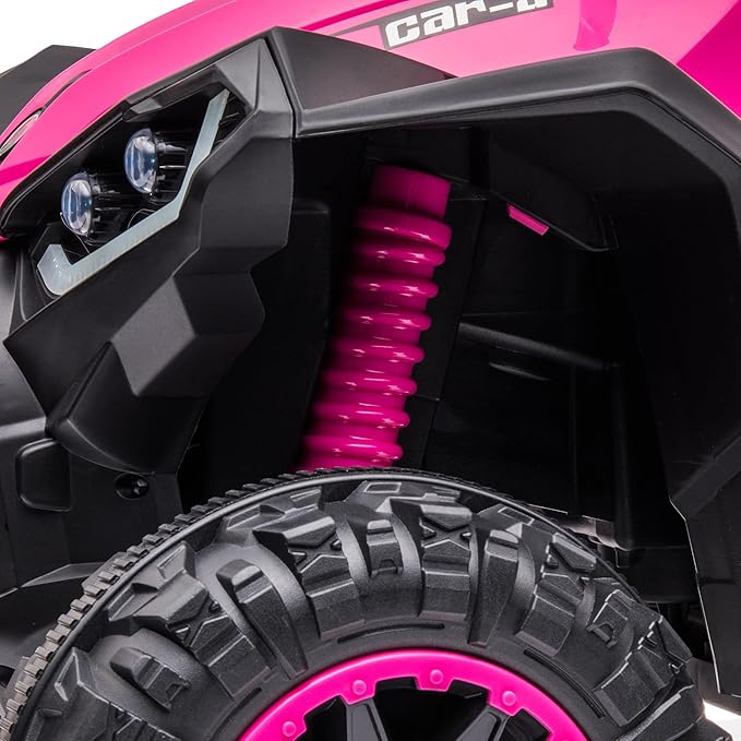 Aosom 12V Kids ATV Quad Car with Forward & Backward Function, Four Wheeler for Kids with Wear-Resistant Wheels, Music, Electric Ride-on ATV for Toddlers Ages 3-5 Years Old, Pink