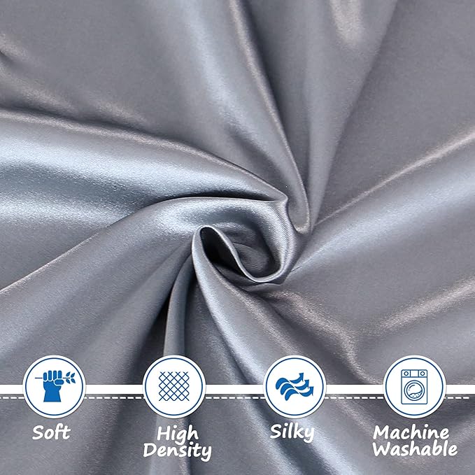Satin Pack and Play Playard Sheet, Soft & Silky Mini Crib Mattress Sheets Cover (39"x27"x5") for Boys and Girls, Great for Baby Hair and Skin, Grey