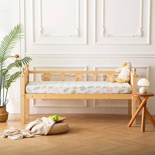 SDY Jersey Crib Sheets for Baby Boys and Girls,52"x28"X8", 2 Pack, Green Standard Oval/Retangle Crib Mattress Sheets for Toddler,Super Soft Breathable