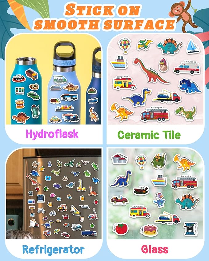 Benresive Reusable Sticker Books for Toddlers, 3 Sets Travel Stickers for Kids, Toddler Sticker Book, Crafts Activities for Toddlers, 3 and Up Birthday Gifts Travel Toys