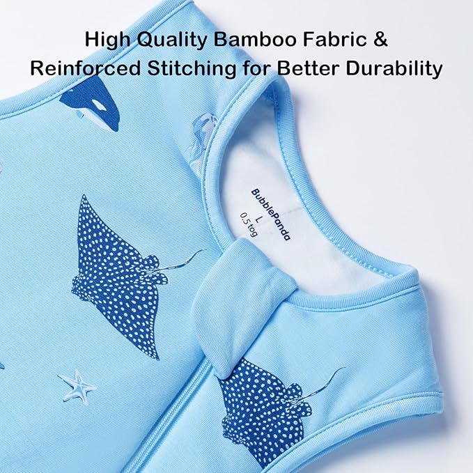 BubblePanda Rayon Made from Bamboo Sleep Sack 2t-3t 0.5 Tog Soft Lightweight Toddler Sleep Sack 24-36 Months for Babies 2-Way Zipper Wearable Blanket Baby 3t
