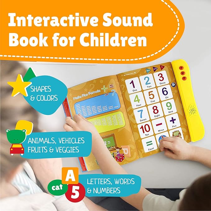 Preschool Learning Activities Book – Interactive ABC Sound Book, Toddler Learning Toy for Kids Ages 3+, Educational Alphabet Toy for Boys and Girls.