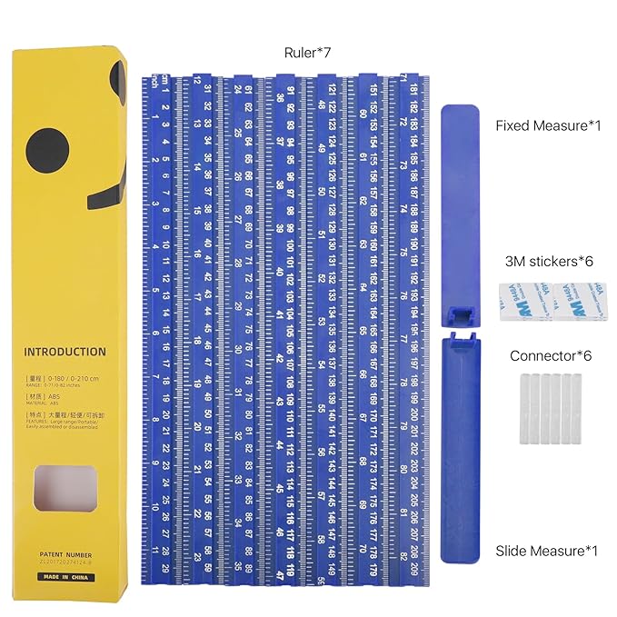 EASYXQ Height Measurement for Wall, Children Height Chart Ruler, Portable 3D Removable Growth Chart, Wall Height Measurement for Kids and Nursery Medical Office 79 inch (Blue)