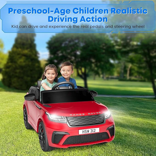 12V Ride On Car, Electric Vehicle Toy for Kid & Toddler, Licensed Land Rover Battery Powered Electric Truck with Parental Remote Control, Music, LED Lights