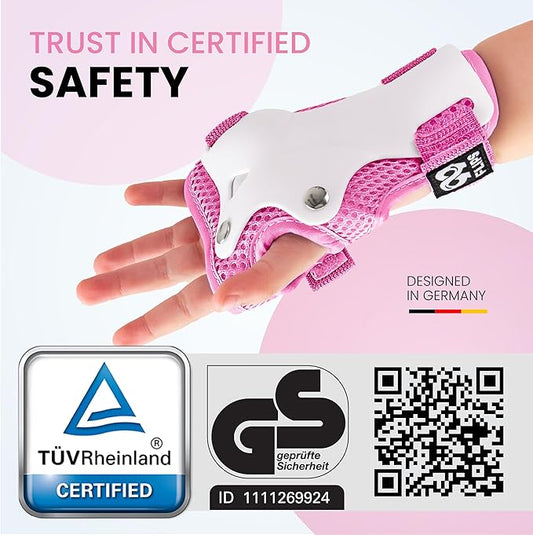 99FLIPS Knee Pads for Kids 3-12 Years - 6pcs Complete Set Certified by TÜV Rheinland - Knee Pads Elbow Pads and Wrist Guards for Kids and Toddler - Skateboard Roller Skates Scooter