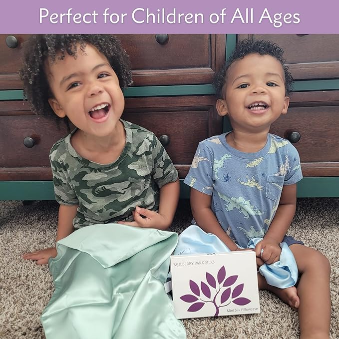 Mulberry Park 19 Momme Silk Pillowcase for Kids & Toddlers - Prevents Bed Head & Frizz, Gentle on Delicate Skin & Hair - Grade 6A Pure Mulberry Silk - 13" x 19" / Peaceful Purple