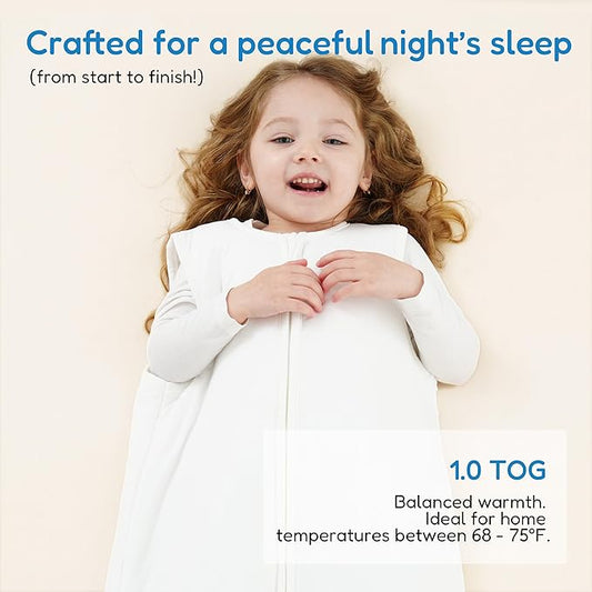 TotAha Toddler Sleep Sack 2T-4T, Soft Wearable Blanket Baby Sleep Bag, Medium-weight 1.0 TOG Sleeping Sacks, Cloud XL