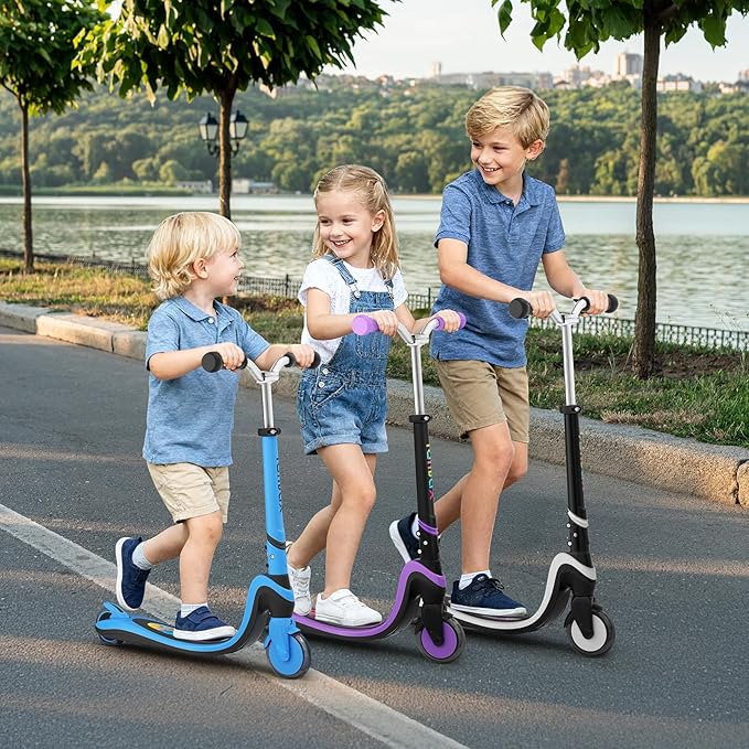 Scooter for Kids with Light-Up Wheels & Deck, Adjustable Heights 2 Wheel Kick Scooters for Kids 5-7, Toddler Scooters with 4 Lighting Mode Deck