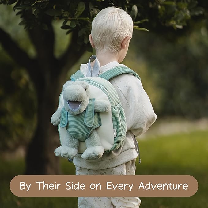 Moonkie Hug & Go Dinosaur Toddler Backpack – Soft Plush Bag with Take-Along Toy for Boys Aged 2–4 | Ideal for Daycare | Travel & Birthday Gifts for 3-Year-Old Kids