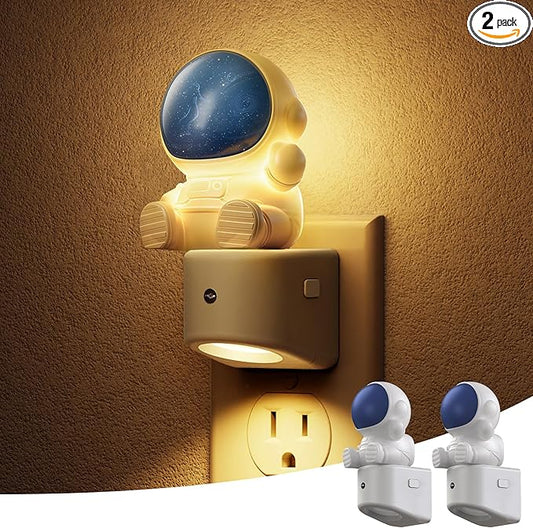 L LOHAS LED Night Light for Kids, 3D Space Night Light Plug in, Dusk to Dawn Nursery Night Lights, RGB+Soft White 3000K, 3 Lighting Modes, Room Decor, Children