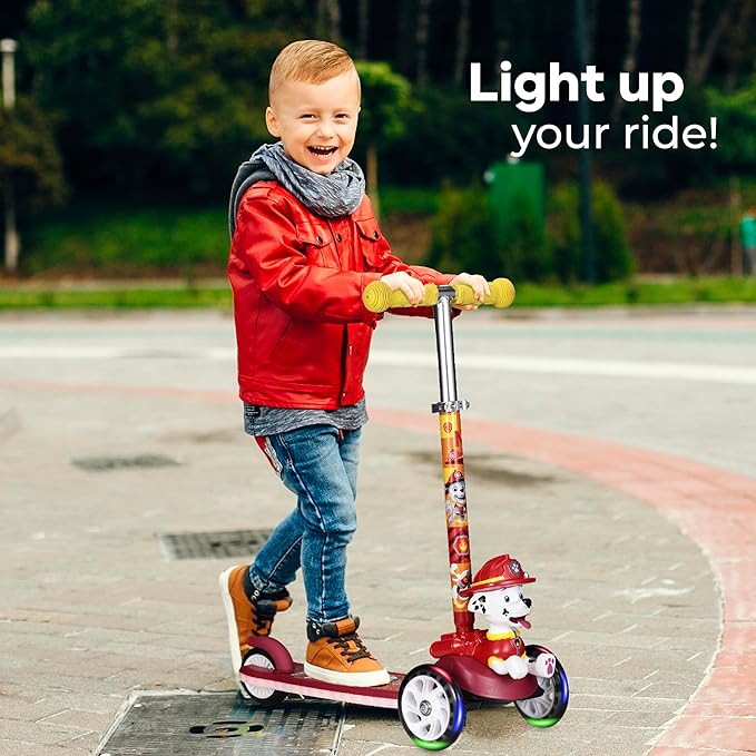 3D Kick Scooter for Kids, Self-Balancing 3 Wheeled Light Up Scooter with Extra Wide Anti-Slip Deck, Rear Brake, Lean to Steer, Lightweight Design, for Kids 3 and up, 75 LB Limit