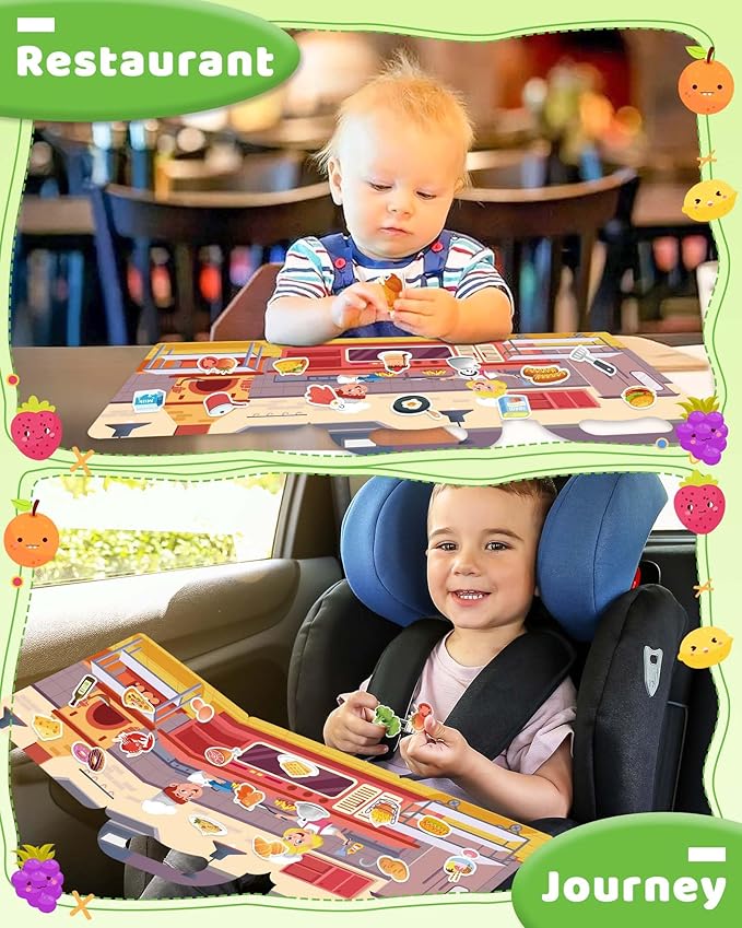 Benresive Reusable Sticker Books for Toddlers, Fun Travel Stickers for Kids, Toddler Sticker Book, Crafts Activities for Toddlers, 3 and Up Birthady Gifts - Kitchen