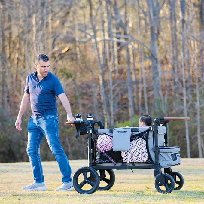 Keenz XC EVO Luxury Comfort Stroller Wagon | Foldable 6 Passenger with Adjustable Canopy |Black