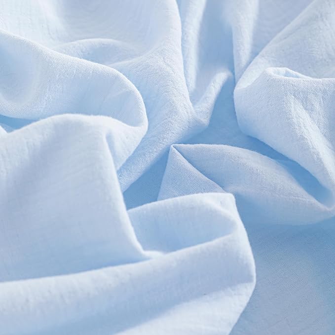 NTBAY 2 Pack Muslin Cotton Mini Crib Sheets, Soft and Breathable Double Layer 24x38 Baby Crib Sheets for Mini Crib and Toddler Mattresses, Boys, Girls, Unisex, Aqua, 24x38 Inches
