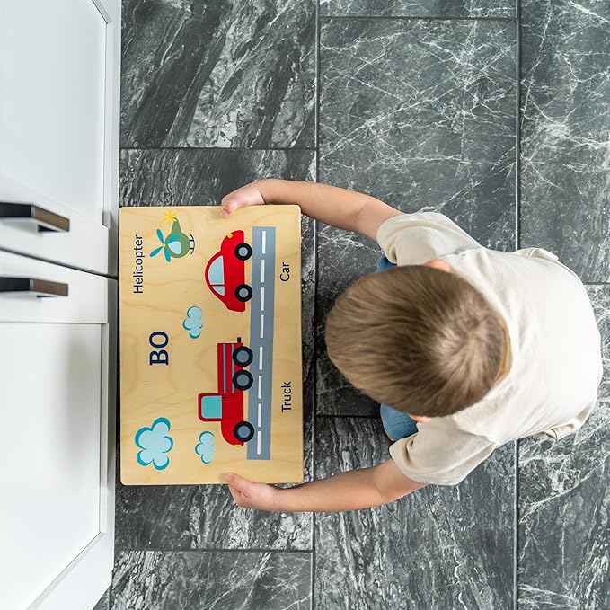 Firefighter Step Stool for Toddlers- Personalized Wood Kids Step Stool with Name for Kitchen Sink, Bathroom, Potty Training, Toilet, Kitchen Sink- Sturdy and Safe Made in USA by BloomOwl (Firefighter)
