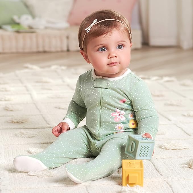 Gerber baby-girls 4 Pack Sleep N' Play Footie