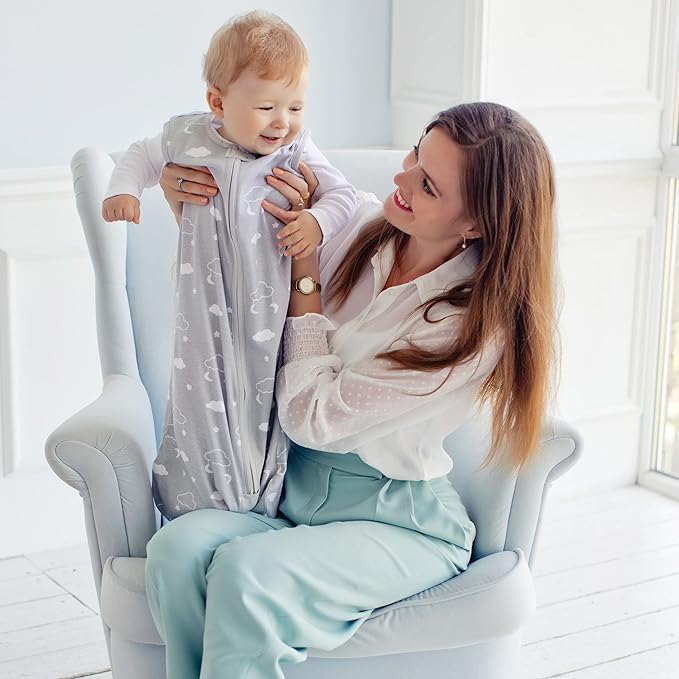 Mama Cheetah Baby Sleep Sack 0.5 TOG, Organic Cotton Baby Wearable Blanket with Two-Way Zipper, Swaddle Transition Baby Sleeping Bag for Newborn Infant Toddler Boy Girl, 24-48 Months