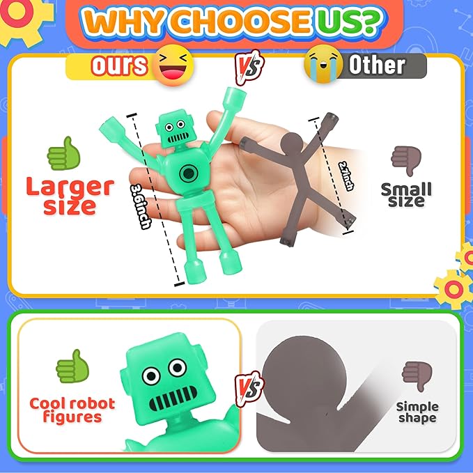 Valentines Day Gift for Kids Toddlers Boys 5PC Magnetic Robot Men Travel Toys Airplane Road Trip Car Travel Activities Essential Cool Magnet People Fidgets Classroom for Boy 3 4 5 6 7 8 Year Old