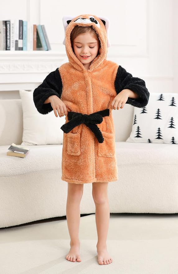 CuteOn Bathrobe for Women Soft Fleece Hooded Plush Loungewear
