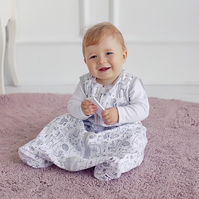 Mama Cheetah Baby Sleep Sack 2.5 TOG, Winter Baby Sleeping Bag with 2-Way Zipper, Organic Cotton Swaddle Transition Wearable Blanket for Boy Girl Infant Toddler, 24-48 Months, 1-Pack