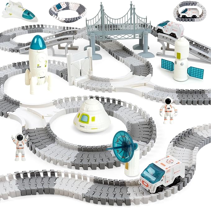 BEMITON Race Track Toy for Kids - Best Birthday Gift for 3 4 5 6 7 Year Old Boys, 290+ PCS DIY Flexible Track Playset, Creative Building Toys