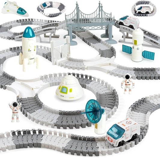 BEMITON Race Track Toy for Kids - Best Birthday Gift for 3 4 5 6 7 Year Old Boys, 290+ PCS DIY Flexible Track Playset, Creative Building Toys
