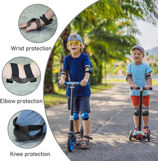 PAPAISON Kids/Youth Knee Pad, Elbow Pads & Wrist Guards for Inline Skating Bike Cycling Skateboard Scooter, 3 in 1 Protective Gear Set for Girls Boys Adult