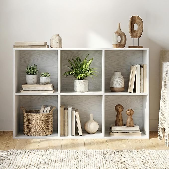 Jpiziso 8 Cube Storage Organizer, Wooden Cube Shelves with Closed Back Panel, Reversible Bookcase, Cubes Closet Organizer for Home, Living Room, Kids Room, Office, Bedroom, Study, Hallway