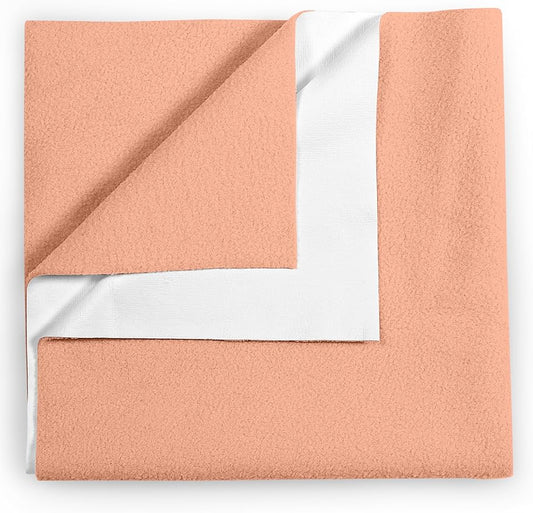 Waterproof Mattress Protector for Adults and Kids, Reusable Mattress Protector (Peach, 19 x 27 Inch)