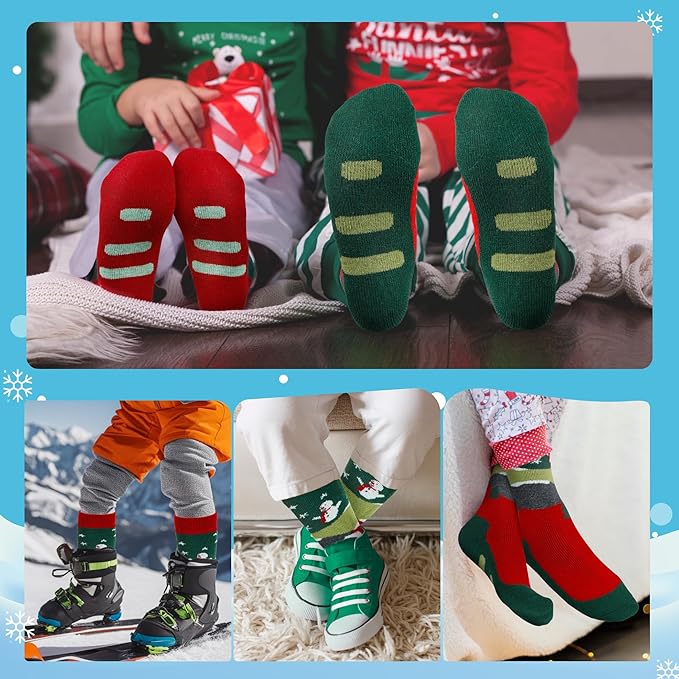 Hylaea Merino Wool Ski Socks Kids, Knee-high Warm Thermal Snowboard Skating Socks for Boys Girls Toddler