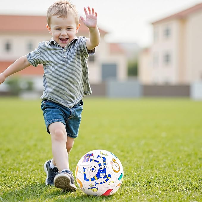 EVERICH TOY Paint Your Own Soccer Ball with Markers, Toddler Arts and Crafts Kits Soccer Gifts for Girls Boys, Size 3 Monster Toys Coloring Custom Soccer Ball Birthday Gifts for Kids 3 4 5 6-8 8-12