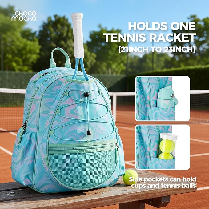 Choco Mocha Kids Tennis Bag Kids Tennis Backpack Youth & Junior Tennis Bag 16 Inch